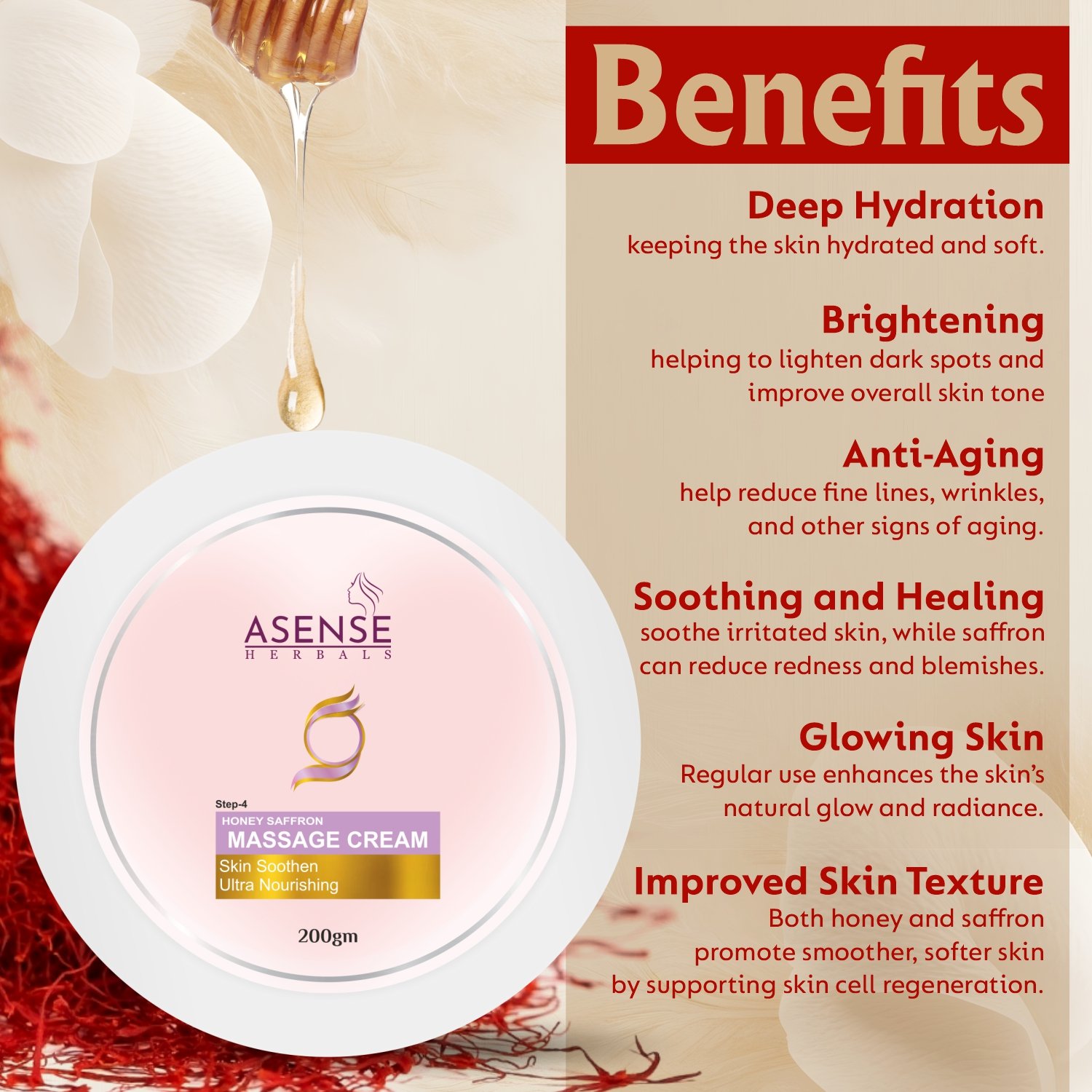 honey saffron massage cream - 2